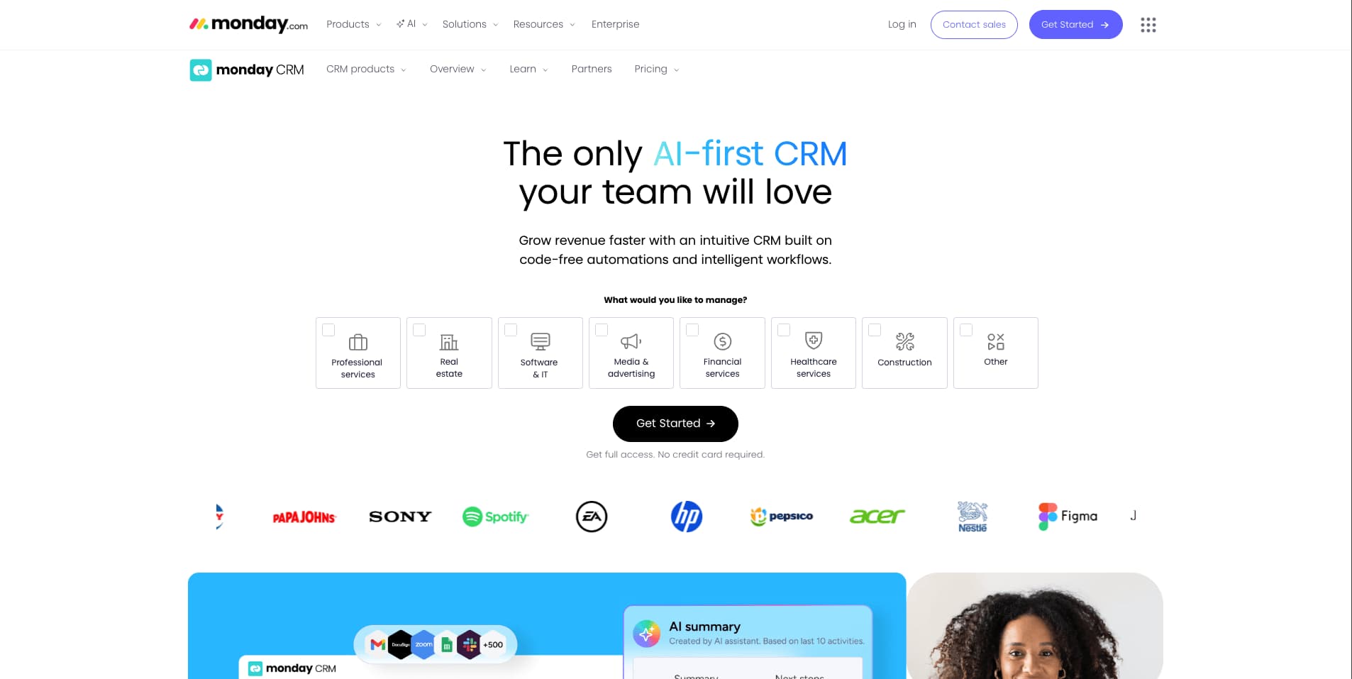 monday CRM screenshot 1