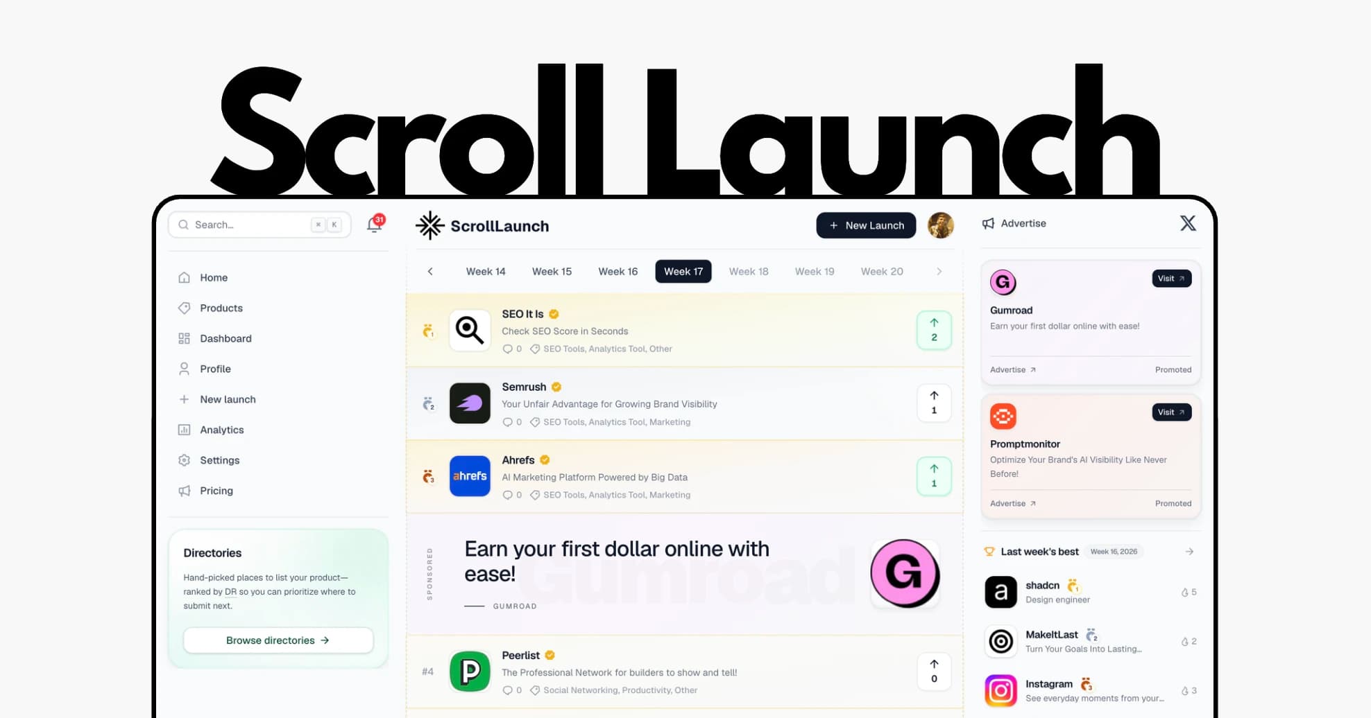 Scroll Launch screenshot 1