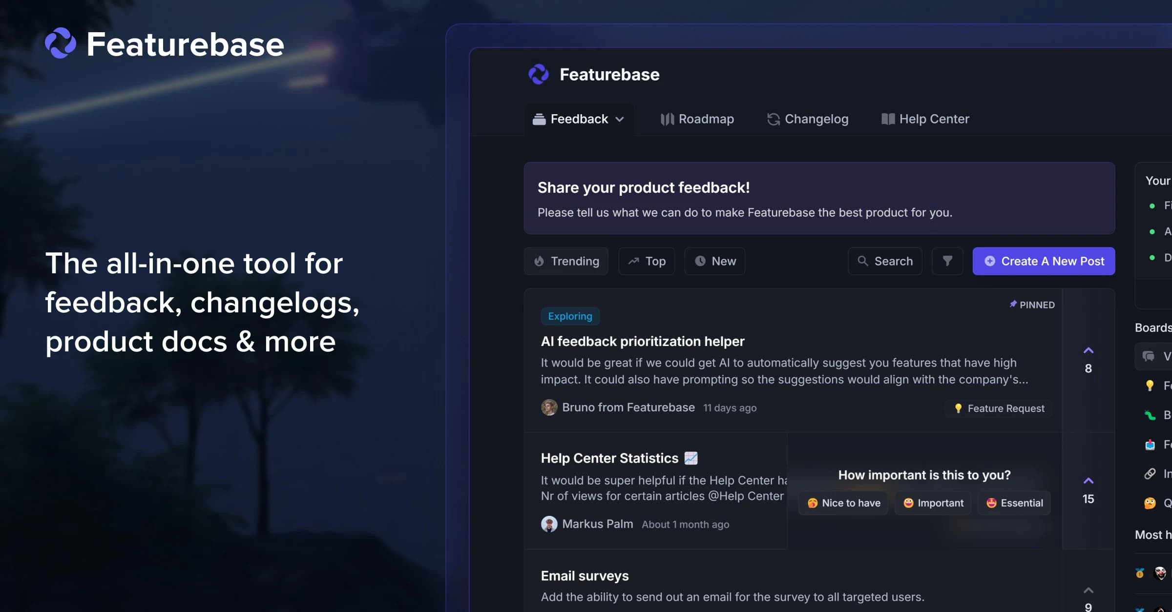 Featurebase screenshot 1