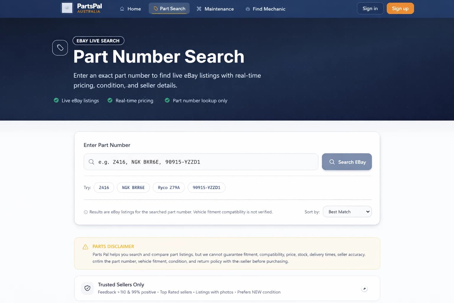 PARTSPAL screenshot 1