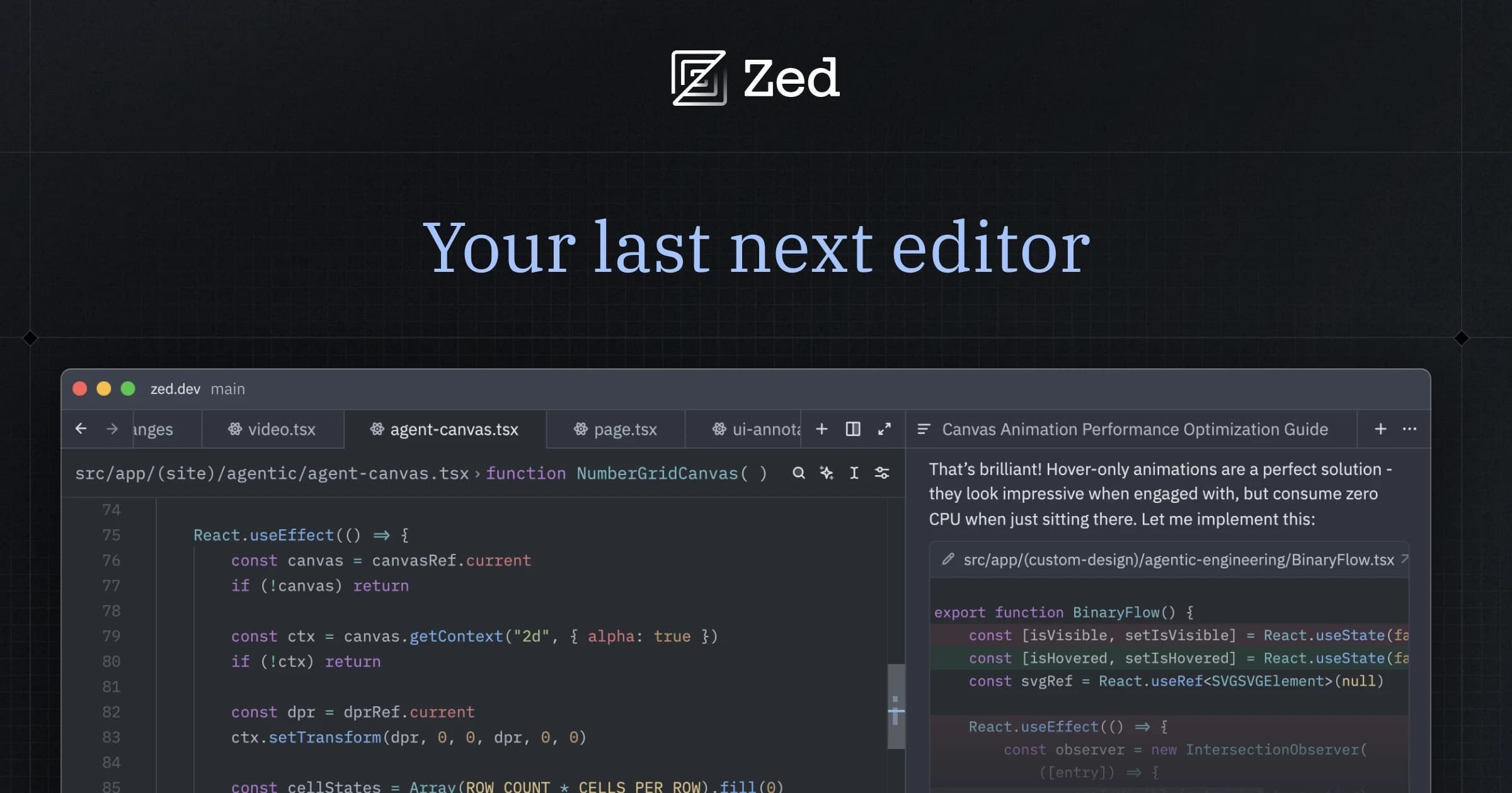 Zed screenshot 1