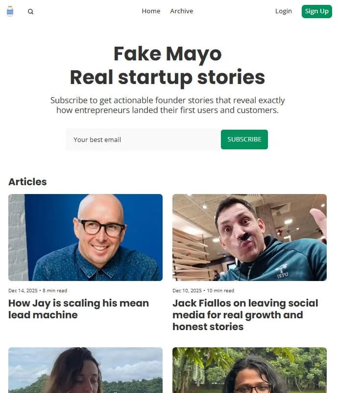 Fake Mayo Startup Stories screenshot 1