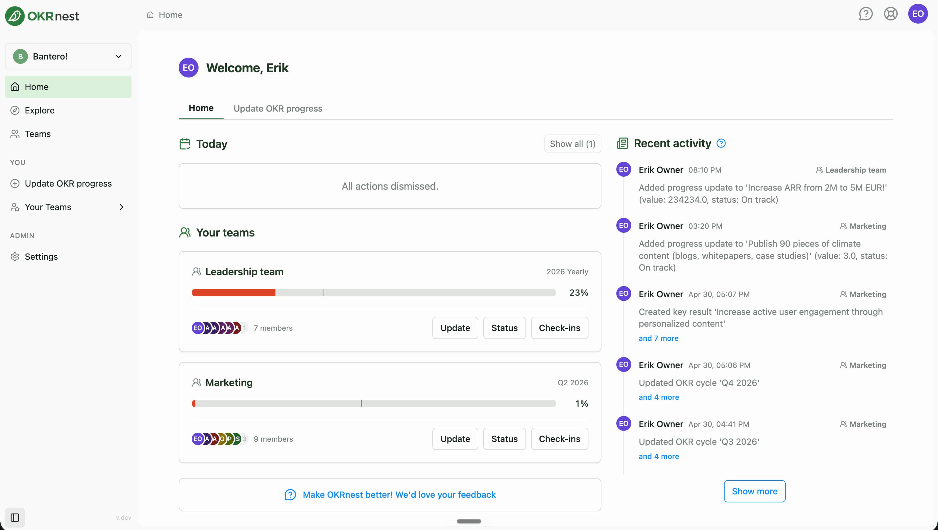 OKRnest screenshot 1