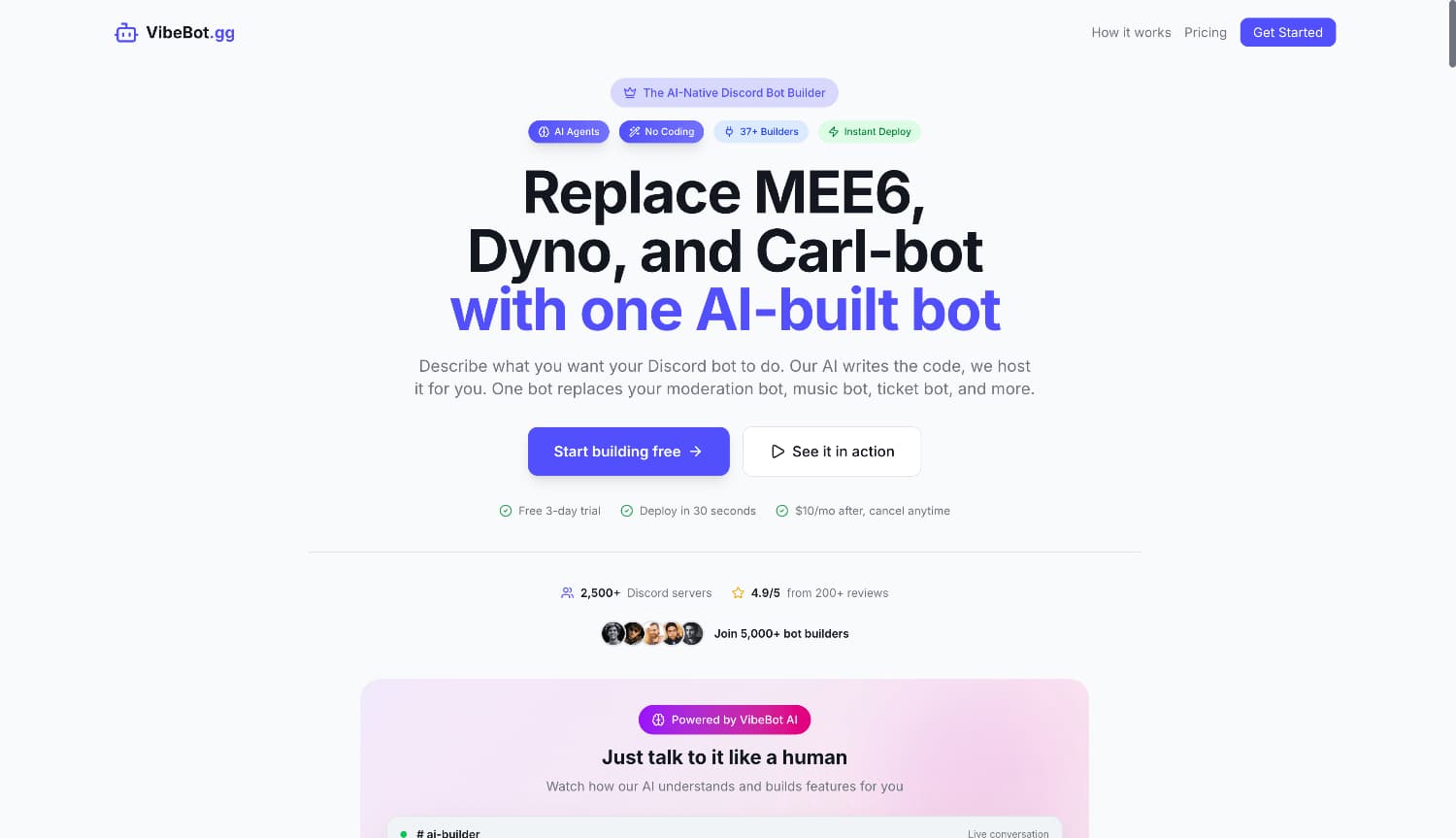 VibeBot screenshot 1