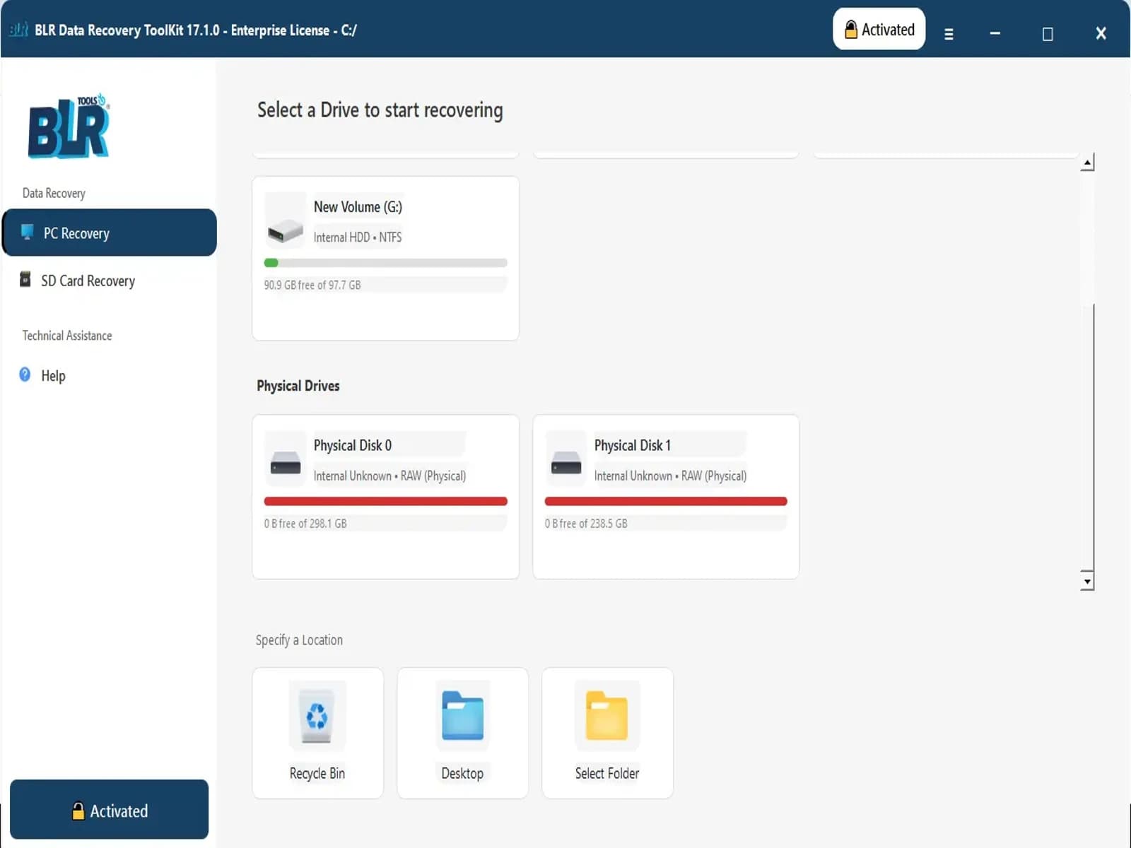 BLR Data Recovery Toolkit screenshot 1