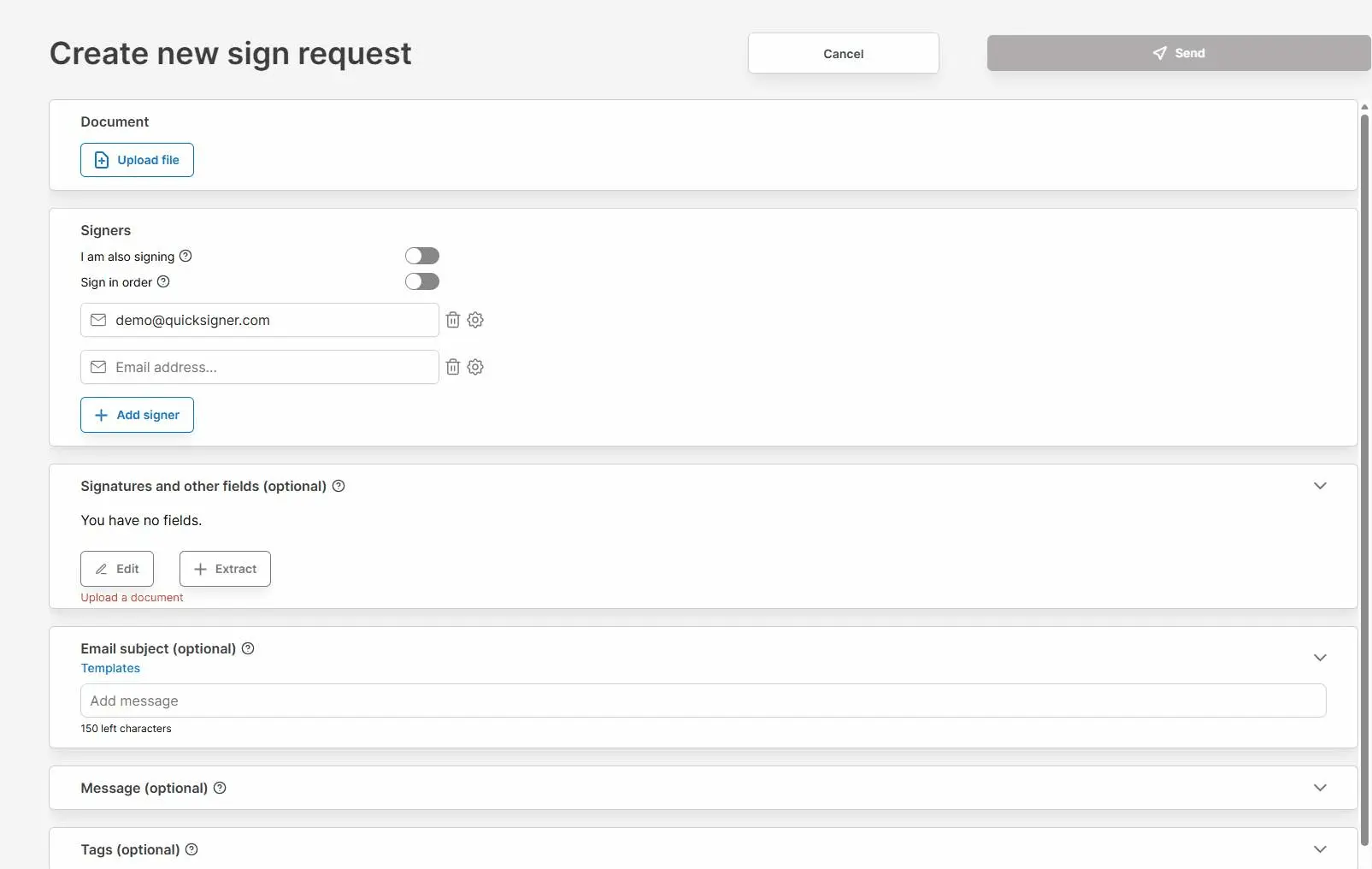 QuickSigner screenshot 1