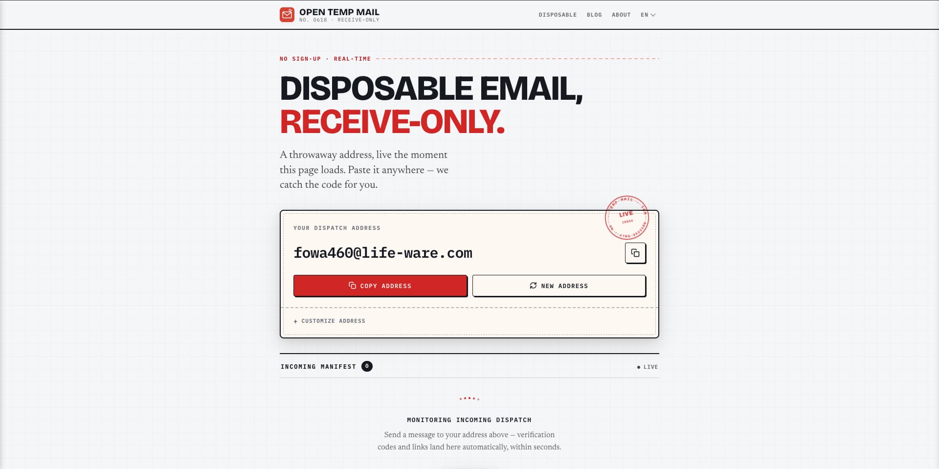 Open Temp Mail screenshot 1
