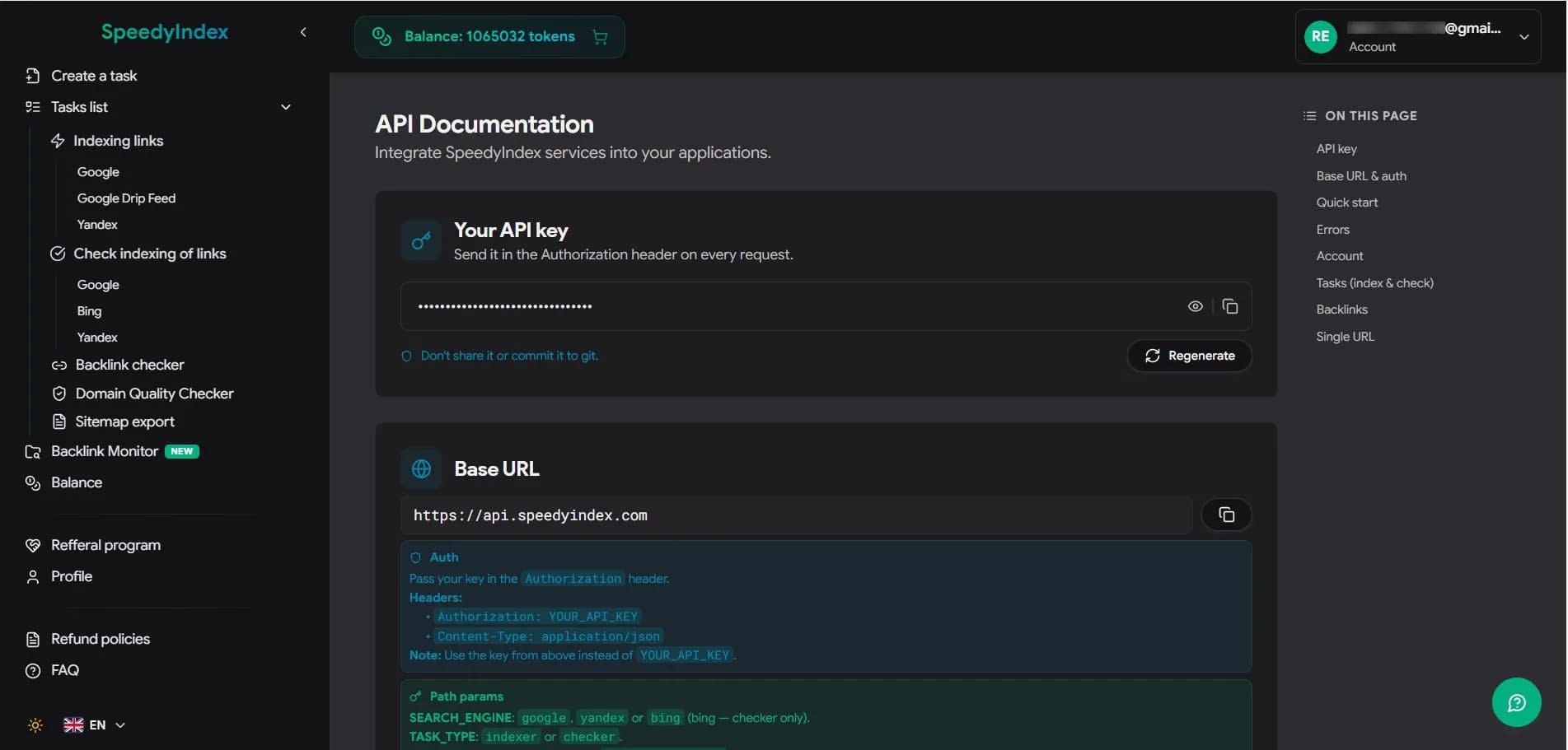 SpeedyIndex screenshot 1