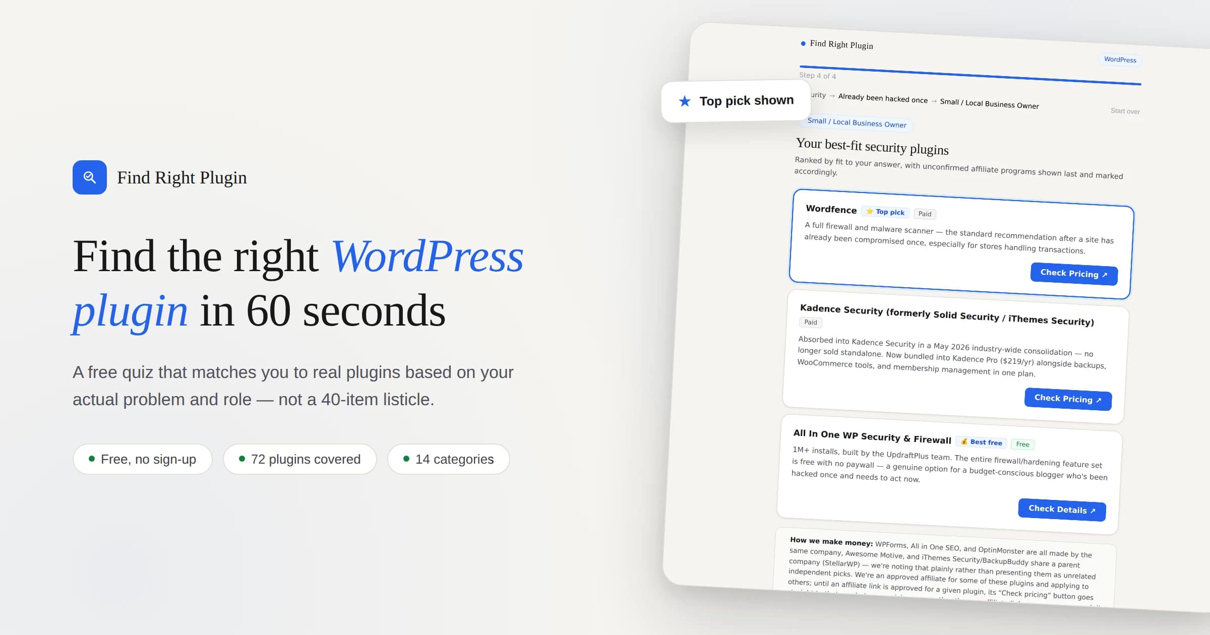 Find Right Plugin screenshot 1